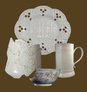 Image of salt-glazed earthenware examples for reference.
