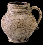 The Angelica Knoll mug would have been shaped like this complete example made by John Dwight in London, 1673-1674. Digital Library for the Decorative Arts and Material Culture, University of Wisconsin, Madison. Object Identifier DLDecArts.Ceramics.199801001.bib