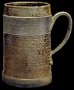 English brown salt glaze stoneware tankard (c. 1685-1700) similar to Horne Point example. Owned by the Chipstone Foundation.  Image from  Digital Library for the Decorative Arts and Material Culture, University of Wisconsin, Madison. Object Identifier:   DLDecArts.Ceramics.199900501.bib