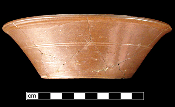 Small bowl with incised line around center of bowl, Vessel height 2.