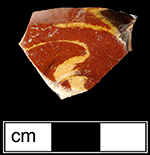 Unidentified hollow vessel in thrown agate - Collected by George L. Miller in 1986 in StaffordshireCannot be attributed to a specific pottery. 