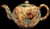 Clouded ware teapot, sprig molded, from a private collection.