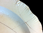 Creamware plate, shell edge, rococo. Rim diameter: 8.00”. Lot: 47G 357-3. 18BC50.
