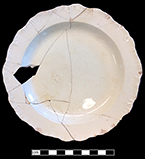 Creamware plate, shell edge, rococo. Rim diameter: 8.00”. Lot: 47G 357-3. 18BC50