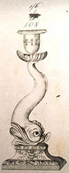 Leeds Example p. 128 of Dolphin body candlestick.