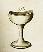 Eye Cup from page 148 of Leeds book - Designs of Sundry Articles of Queen’s or Cream-Colour’d Earthenware (1814 edition). #216
