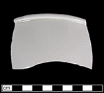 Unidentified hollow form with a rolled rim, 5” rim diameter collected at site of Neale & Co. and Wilson (active 1778-1816) by George Miller in 1986.