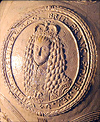 Closeup detail showing image of King William III.