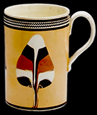 Creamware mug with dipped fans-from a private collection.