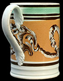 Pearlware pint mug with cable decoration, 5 inches in height - from a private collection.