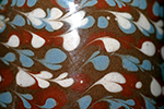Example of slip dots combed horizontally in a wavy pattern. Rarely seen - from a private collection.