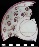Luster painted bone china saucer and cup in floral design - click image to see larger view.