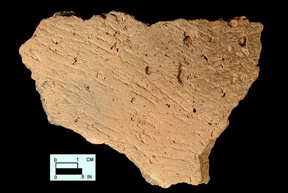 Keyser cord-marked body sherd from Hughes site 18MO1, Feature 53.