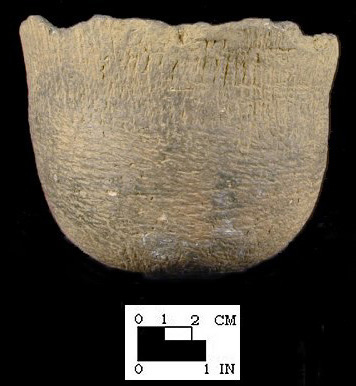 Cord-marked Monongahela vessel from the Folly Run/Meyer site 18GA53/1.