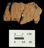 Accokeek Body sherd on left and close up view of paste on right from�Bathhouse site 18AN37.
