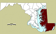 Image of MD Map showing distripion area of Coulbourn Ceramics