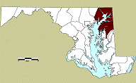 Map of MD showing distribution of Minguannans Ceramics.