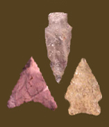 Image of 3 different types of Maryland projectile points.