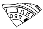 Bottle seal with backwards molded with letters JUN and FRO; Indeterminate diameter with an illustratio of seal beside it, from 18BC51.