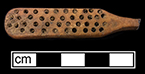 Bone handled toothbrush. Rounded, square shape, wire drawn brush. 1G.448.12. 18BC62.