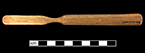 Bone handled toothbrush with gradual/abrupt neck.Trepanned brushes. Handle has hexagonal cross section; rounded base. 18BC66