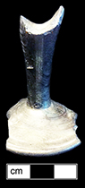 Colorless leaded stemmed glass with plain stem, empontilled. Lot 1027-60. 18BC62