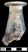 Colorless leaded glass decanter.  Ground interior neck. Rim diameter: 1 3/4”. Lot 537. 18FR134