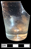 Soda lime glass tumbler empontilled inside and outside. 3.5” tall; 2.75” rim diameter. Lot 326