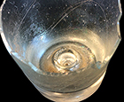 Soda lime glass tumbler empontilled inside and outside. 3.5” tall; 2.75” rim diameter. Lot 326