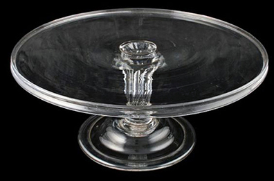 Colorless soda lime glass firing glass? Note very thick base to glass 8-sided base and bowl. 2.75” base diameter (at widest point).  18BC27-F30