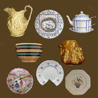 Thumnnail images of various categories for Post-Colonial Cerarmics Less Commonly Found ware.