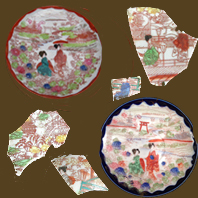 Thumbnails of the different patterns of Giesha girl plates.
