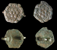 Thumbnail image of leather ornaments found at site.