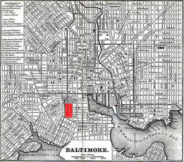 1870 map of Baltimore.