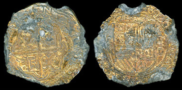 Figure 1 Heavily encrusted coin with irregular edges, before conservation treatment. 