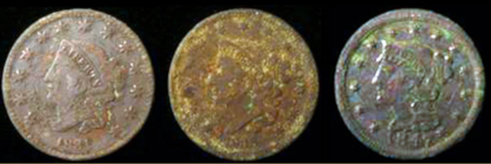 Figure 3 Three liberty head pennies.