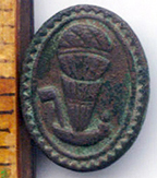 Figure 6 Close-up detail of a copper alloy button face showing design of Montgolfier-style hot air balloon. 