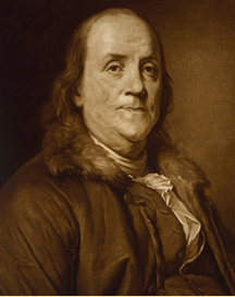 Portrait of Benjamin Franklin.
