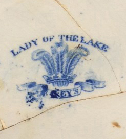 Printed manufacturer's mark on the reverse of the plate.  Printed 