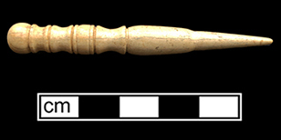 Turned bone sewing stiletto.