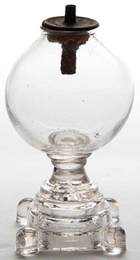 Complete whale oil lamp.