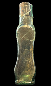 Violin shaped pickle bottle.