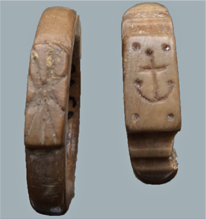 Side views of the two bone rings.