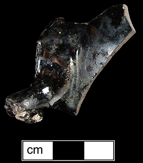 Jackfield-type teapot sherds from Saunders Point site 18AN39.
