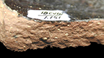 Buckley-type sherd profile showing dots of yellow or white colored clay in the red paste from the Angelica Knolls site 18CV60/1.151.