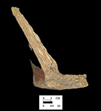 Interior of a Buckley-type base sherd (left) and profile (right) - Oxon Hill site, 18PR175, vessel # 6477.
