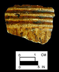 Manganese Mottled body sherd of a hollow vessel from Angelica Knolls site 18CV60. 