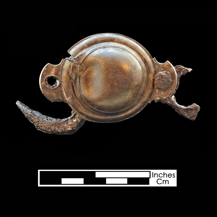Image of copper alloy curb bit boss, Plain Dome.
