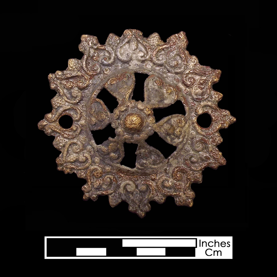 Image of copper alloy curb bit boss, Molded/Openwork.