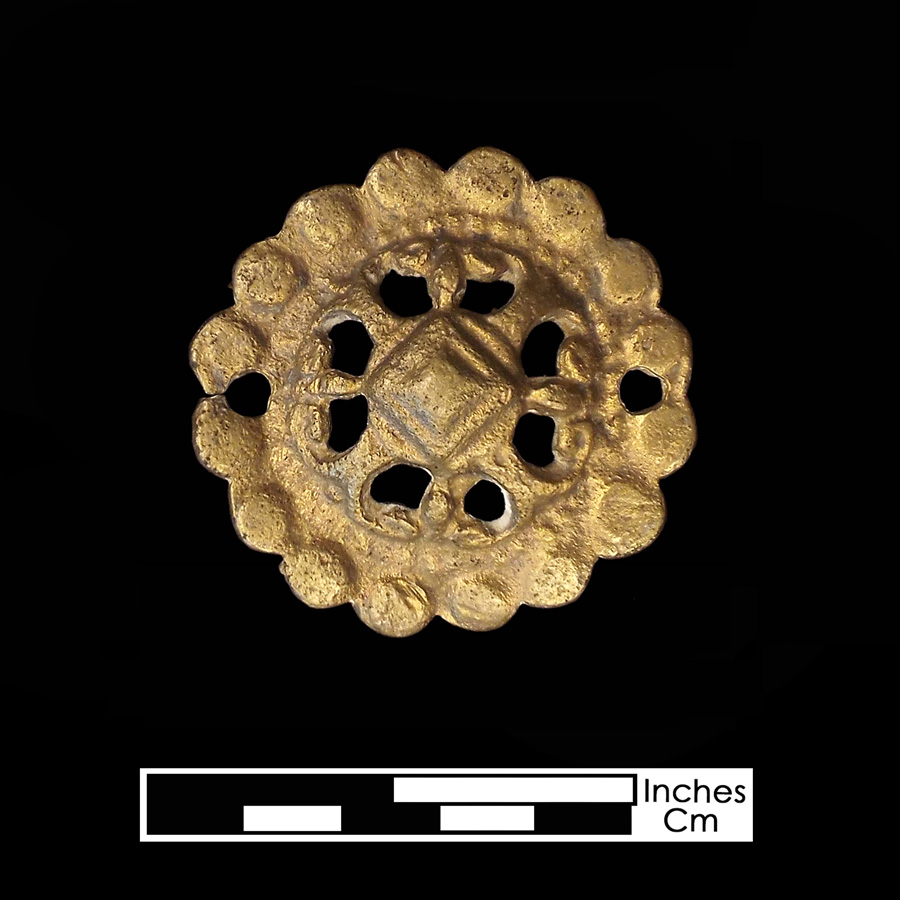 Image of copper alloy curb bit boss, Molded/Openwork.